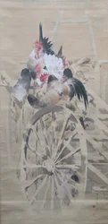 雪の中の鶏